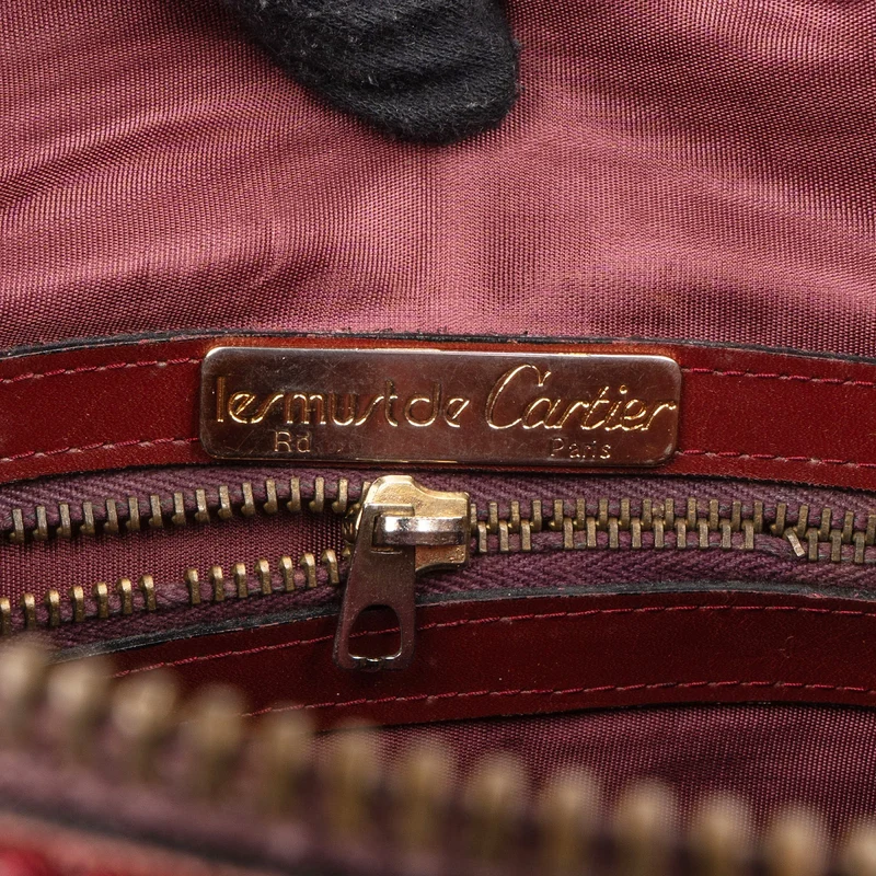 Cartier Bordeaux Leather Boston Handbag