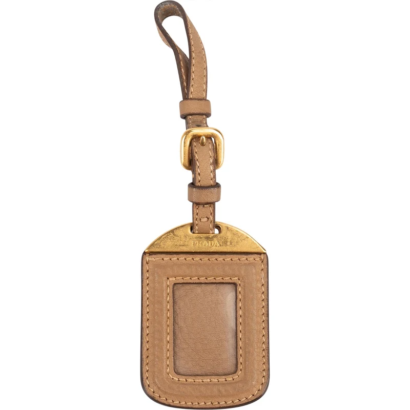 Prada Grained Leather Luggage Tag Pedant