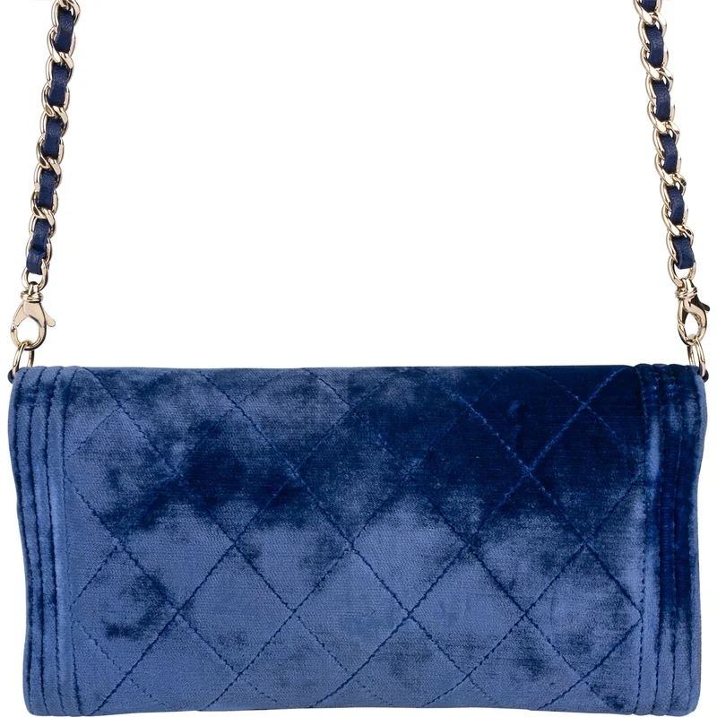 Chanel Quilted Velvet Boy Wallet On Chain Crossbody Bag