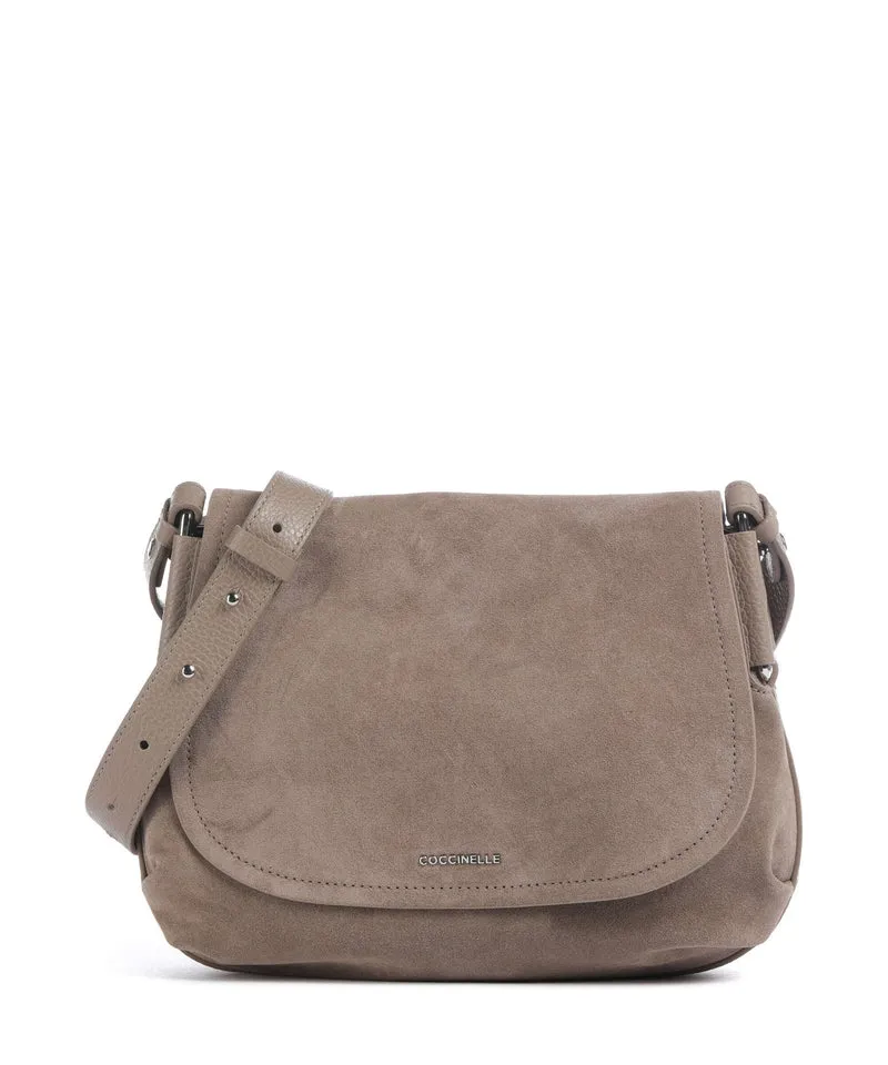 Coccinelle Rebekka Suede Umhängetasche warm taupe