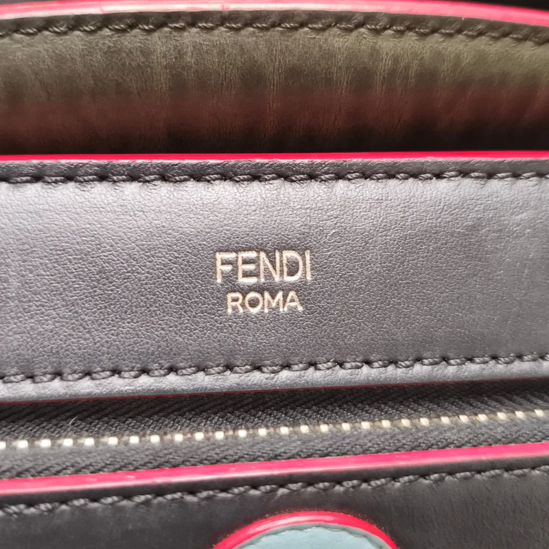 Fendi Bicolor Leather Flowerland 2 in 1 Dotcom Handbag