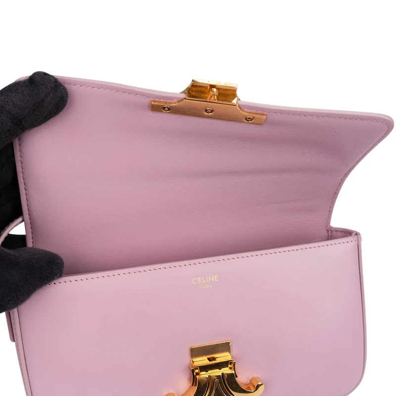 Celine Calfskin Leather Teen Triomphe Shoulder Bag