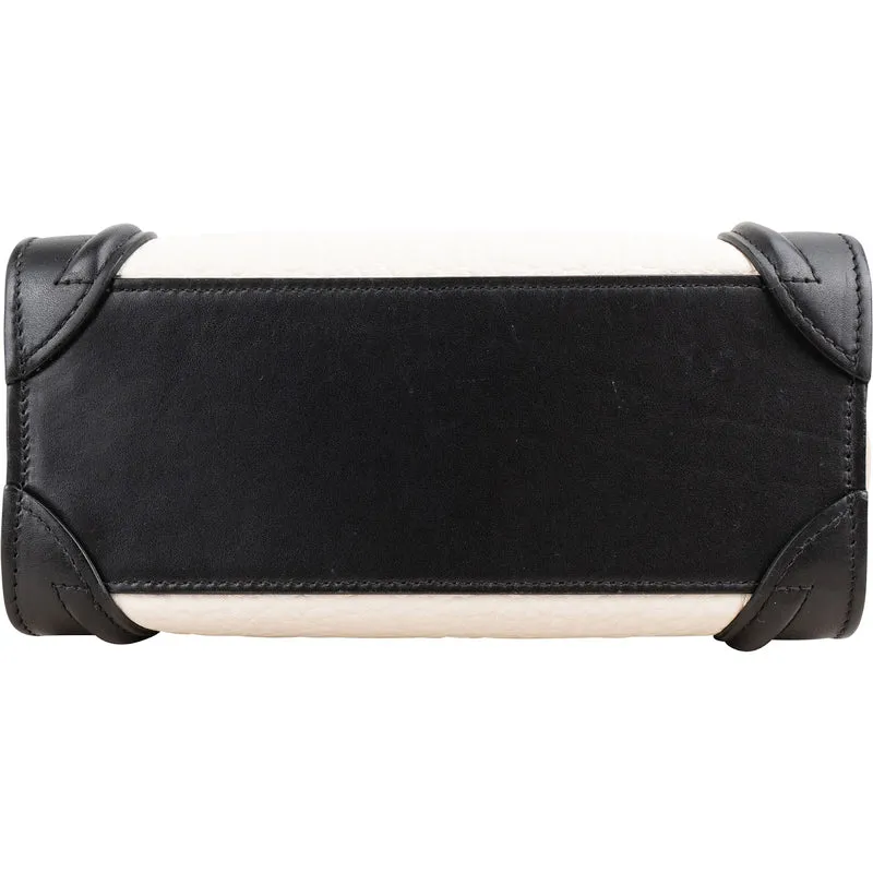 Céline Tricolor Grained Suede & Leather Nano Luggage Handbag