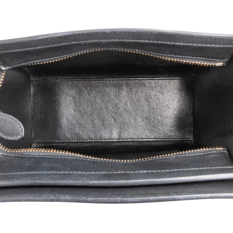 Céline Tricolor Grained Suede & Leather Nano Luggage Handbag