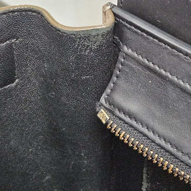 Céline Tricolor Grained Suede & Leather Nano Luggage Handbag