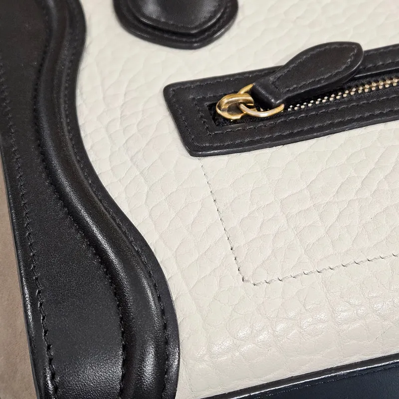 Céline Tricolor Grained Suede & Leather Nano Luggage Handbag