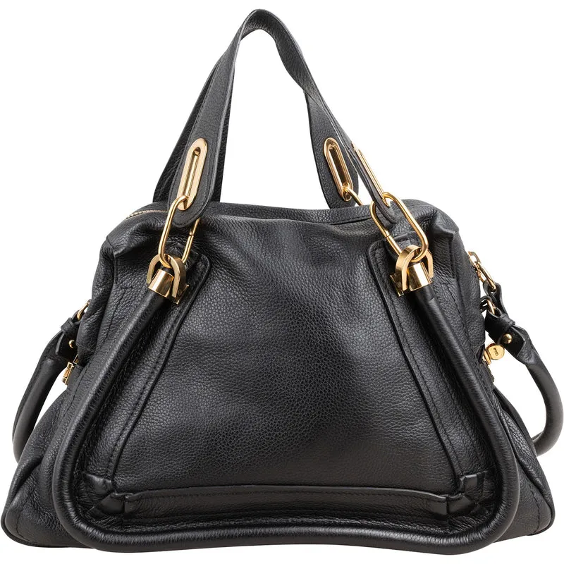 Chloé Pebbled Leather Paraty Shoulder Handbag