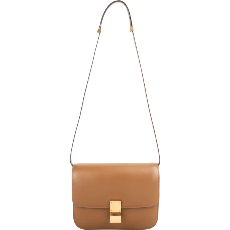 Celine Brown Calfskin Classic Box Crossbody Bag