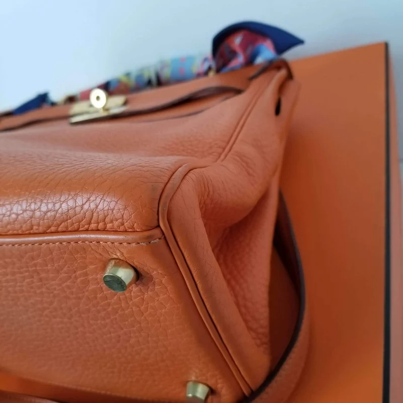Hermes Kelly 32 Clemence Orange