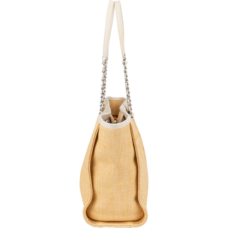 Chanel Raffia Deauville Tote Shoulder Bag