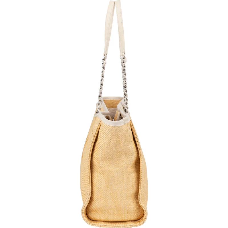 Chanel Raffia Deauville Tote Shoulder Bag