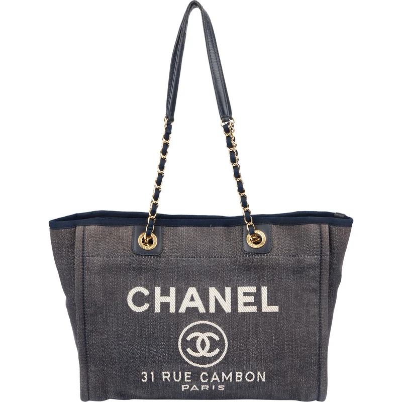 Chanel Denim Deauville Tote Shoulder Bag