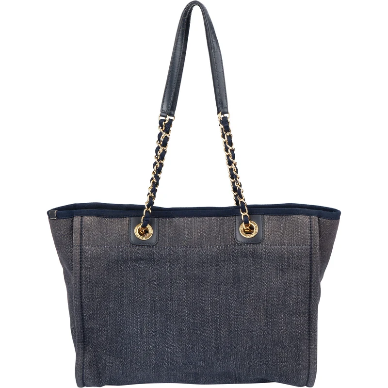 Chanel Denim Deauville Tote Shoulder Bag