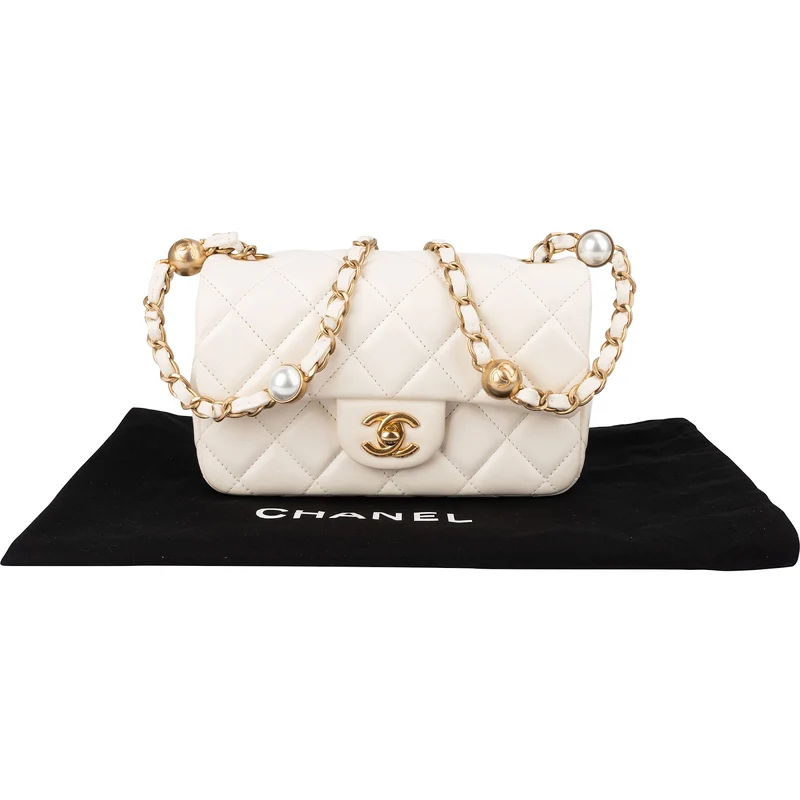 Chanel Quilted Lambskin Mini Rectangular Pearl Single Flap Crossbody Bag