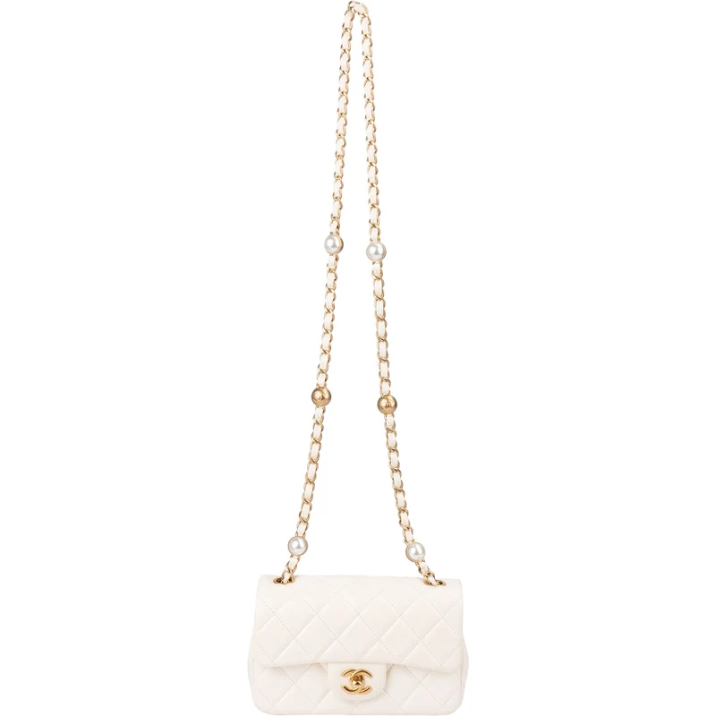 Chanel Quilted Lambskin Mini Rectangular Pearl Single Flap Crossbody Bag