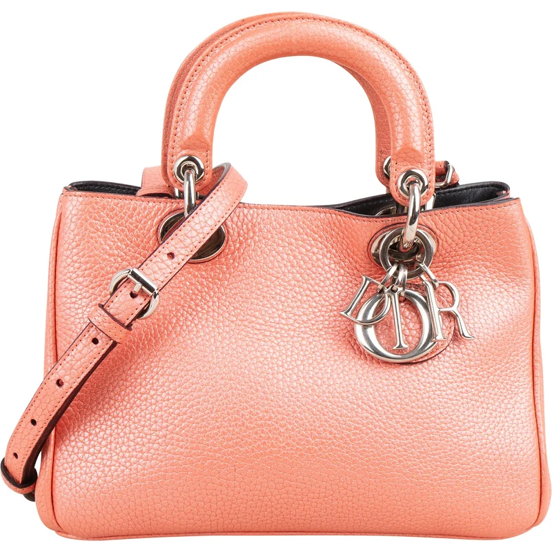 Christian Dior Grained Calfskin Small Diorissimo Handbag