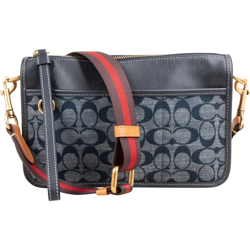 Coach Monogram Signature Chambray Emery Crossbody Bag