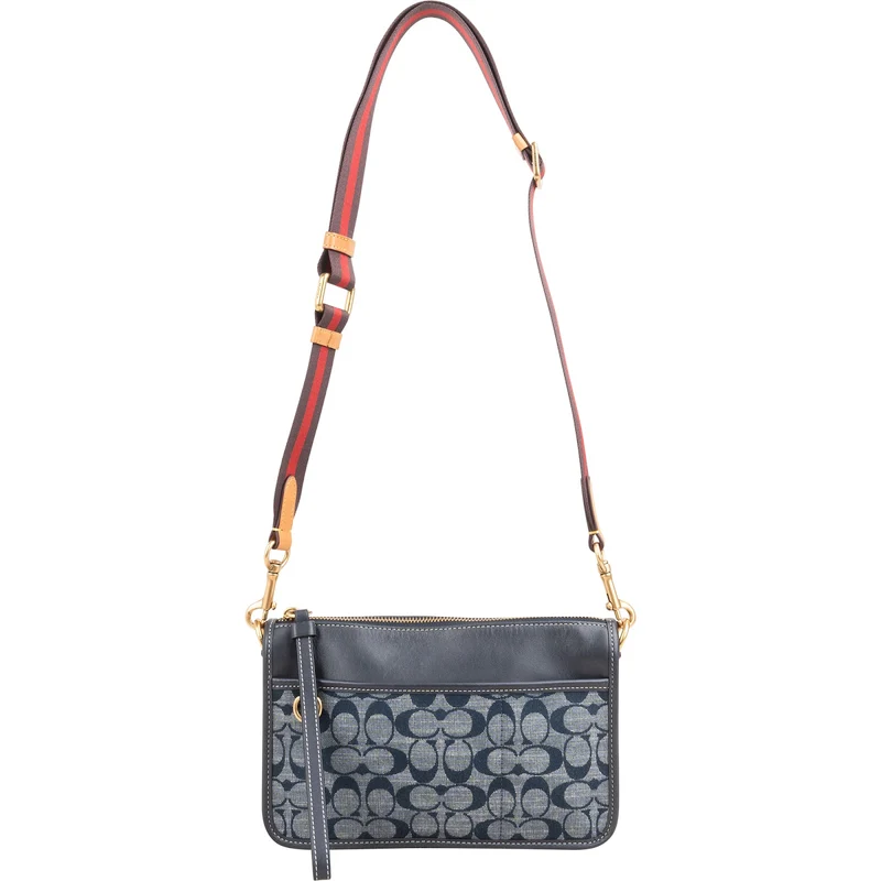 Coach Monogram Signature Chambray Emery Crossbody Bag