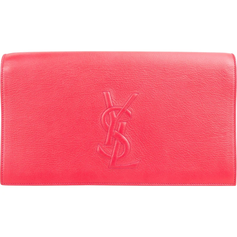 Saint Laurent Pink Leather Belle De Jour Clutch