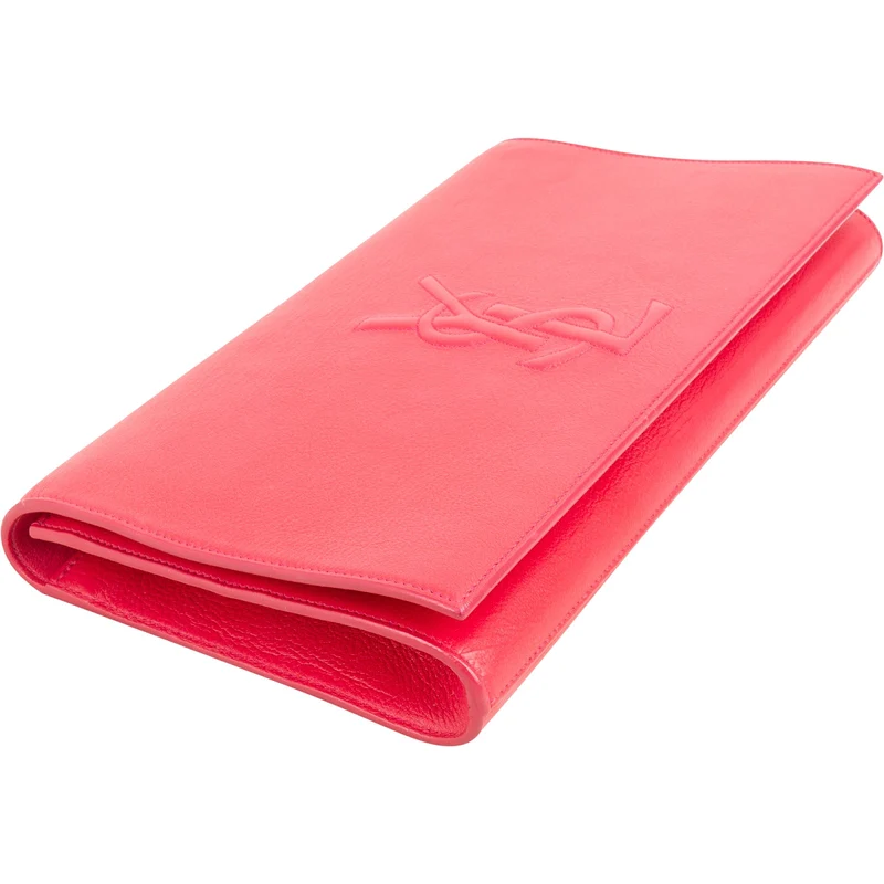 Saint Laurent Pink Leather Belle De Jour Clutch