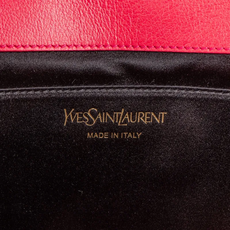 Saint Laurent Pink Leather Belle De Jour Clutch