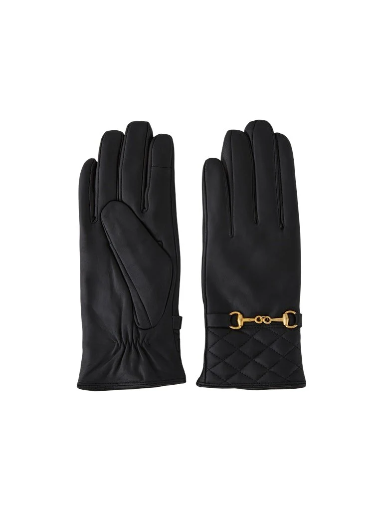 Jack & Jones PCNOFIA LEATHER SMART GLOVES, Black schwarz