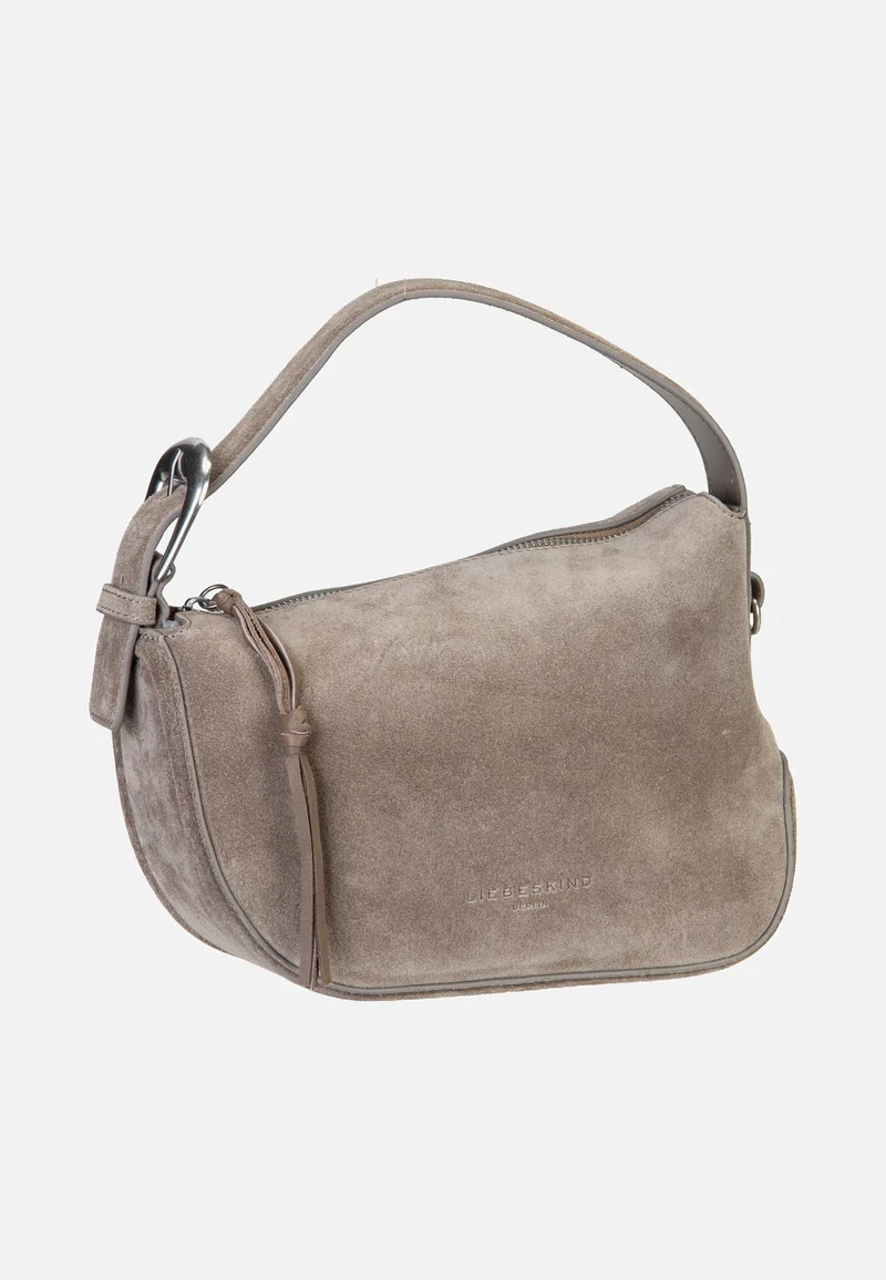 Ines Hobo S Suede Neutral Grey - Hobo Bag