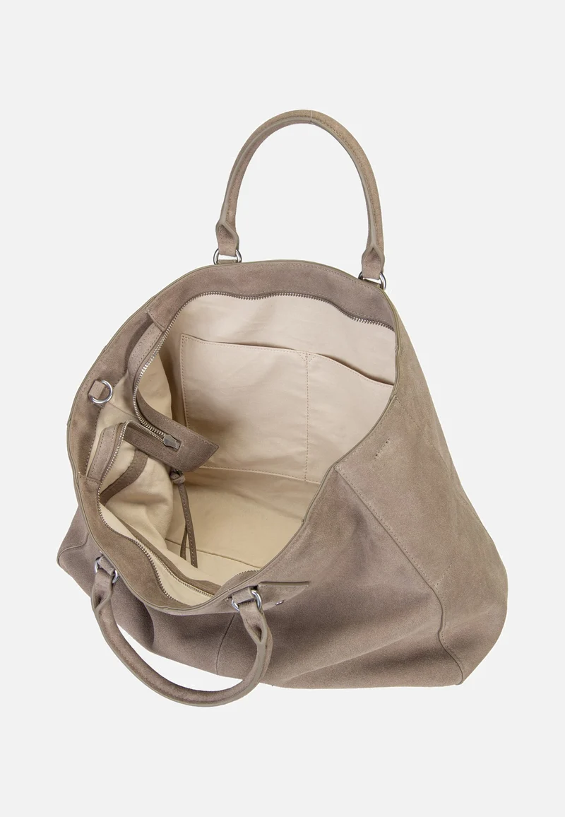 Cora L Suede Neutral Grey - Satchel