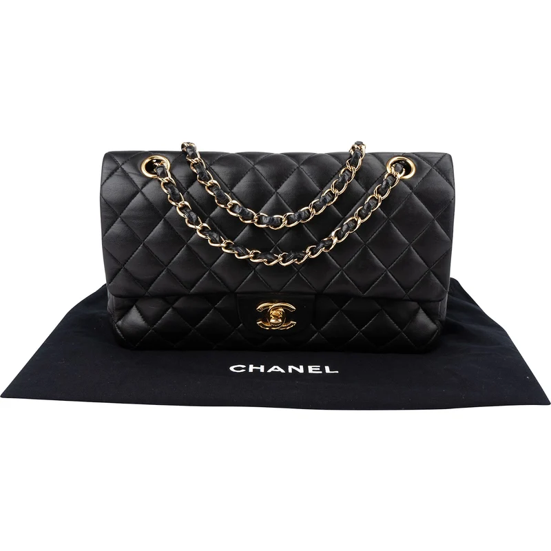 Chanel Quilted Lambskin Medium Double Flap Shoulder Bag