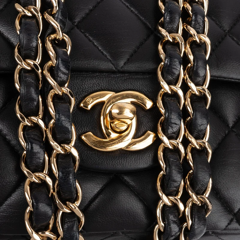 Chanel Quilted Lambskin Medium Double Flap Shoulder Bag