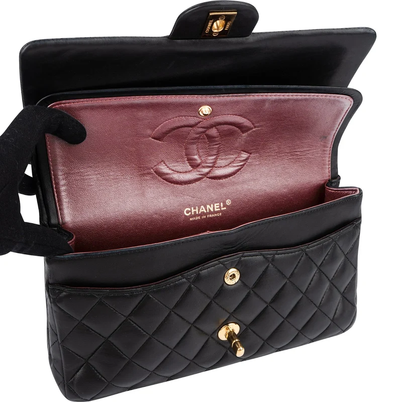 Chanel Quilted Lambskin Medium Double Flap Shoulder Bag