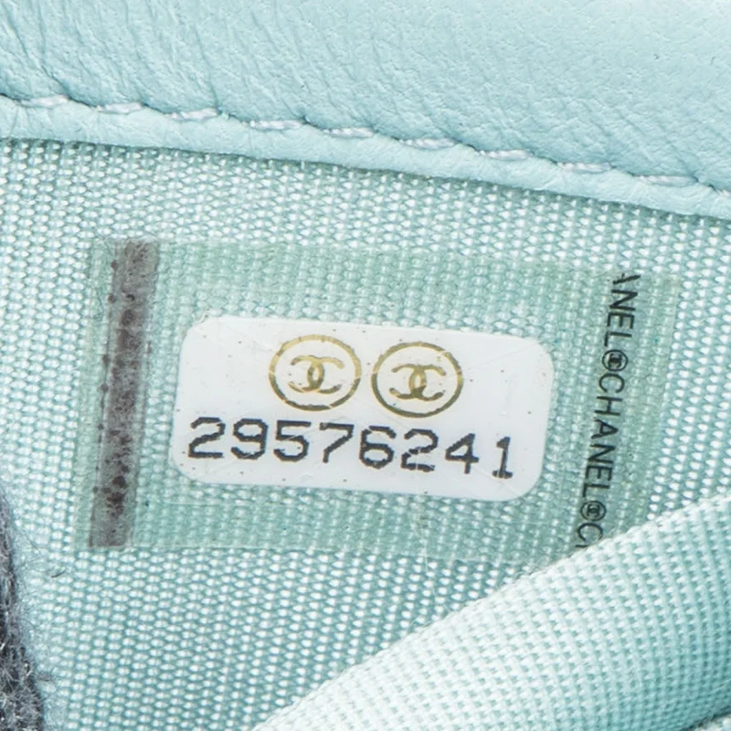 Chanel Light Blue Quilted Lambskin Mini Top Bar Crossbody Bag