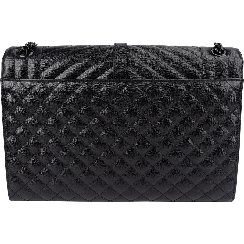 Saint Laurent Grain De Poudre Leather Large Envelope Crossbody Bag