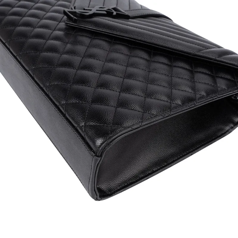 Saint Laurent Grain De Poudre Leather Large Envelope Crossbody Bag