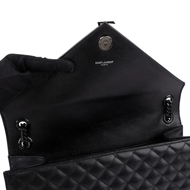 Saint Laurent Grain De Poudre Leather Large Envelope Crossbody Bag