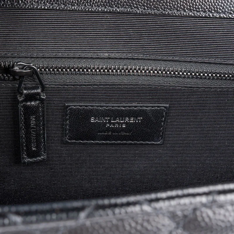 Saint Laurent Grain De Poudre Leather Large Envelope Crossbody Bag