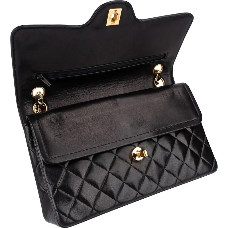 Chanel Quilted Lambskin 24K Gold Jumbo Double Flap Shoulder Bag