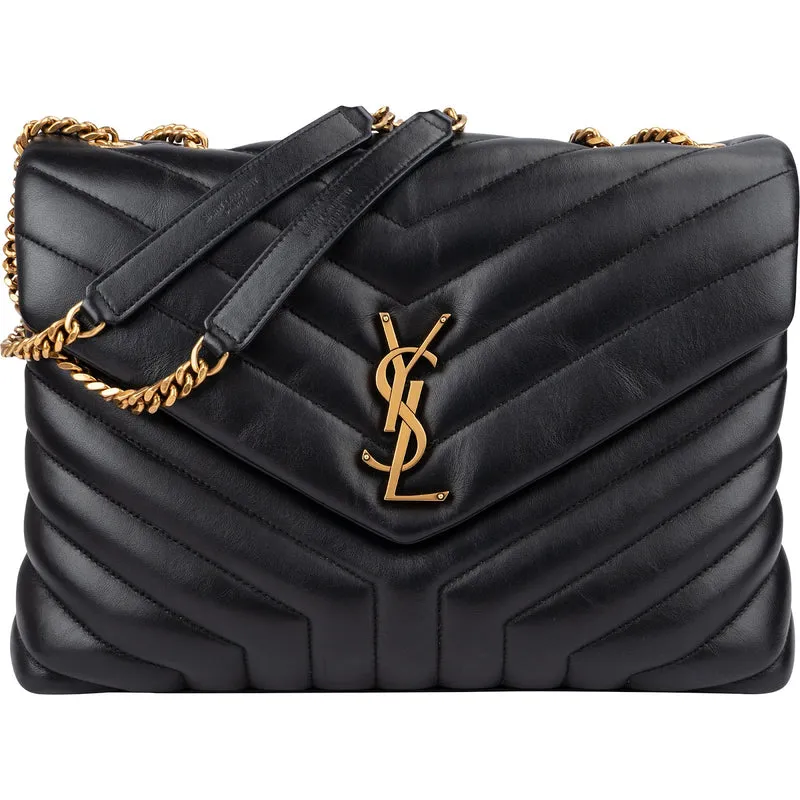 Saint Laurent Quilted Leather Loulou Medium Crossbody Bag