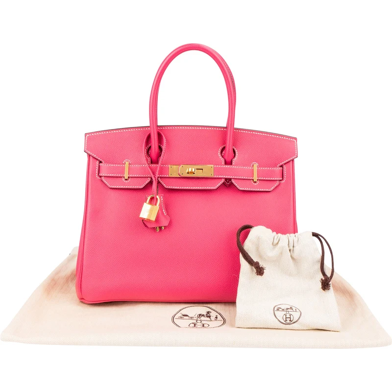 Hermès Rose Tyrien Epsom Leather Birkin 30 Handbag