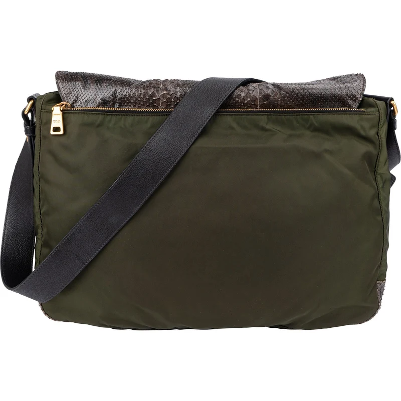 Prada Python Jeweled Messenger Crossbody Bag BT0694 Ebano