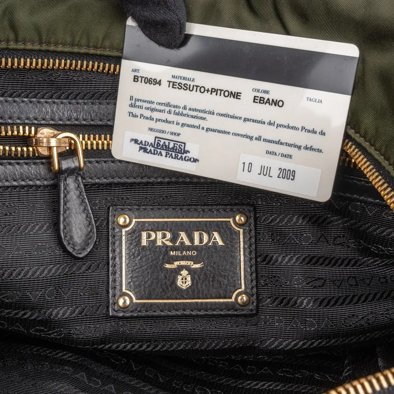 Prada Python Jeweled Messenger Crossbody Bag BT0694 Ebano