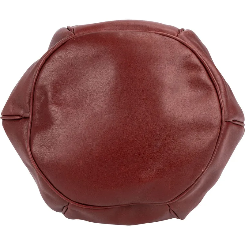 Cartier Bordeaux Leather Must de Cartier Round Bucket Drawstring Crossbody Bag