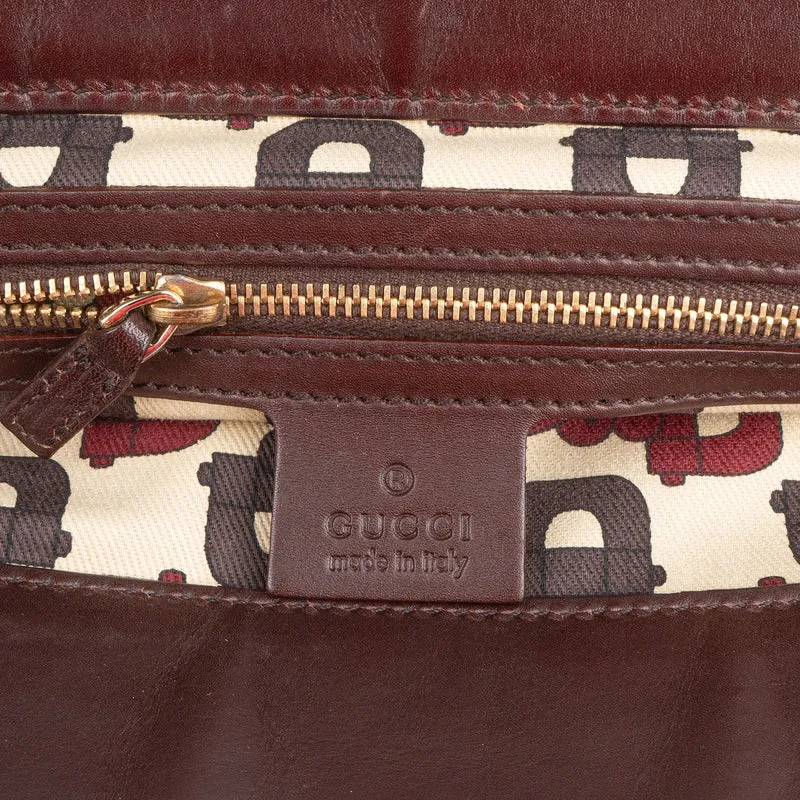 Gucci Guccissima Leather Punch Top Handle Horsebit Large Tote Handbag