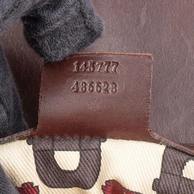 Gucci Guccissima Leather Punch Top Handle Horsebit Large Tote Handbag