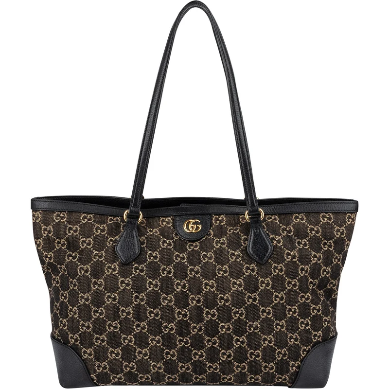 Gucci Monogram GG Denim Ophidia Tote Shoulder Bag