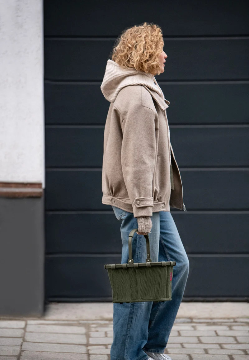 Carrybag XS Cord Dark Matcha - Einkaufskorb