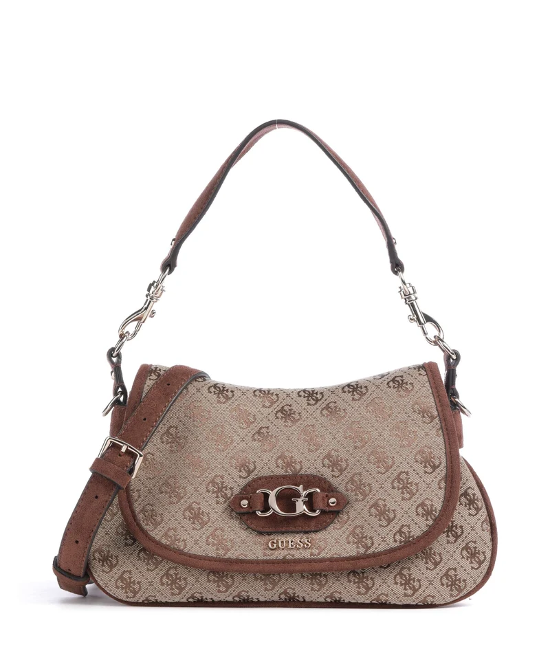 Guess Samantha Schultertasche latte logo/brown
