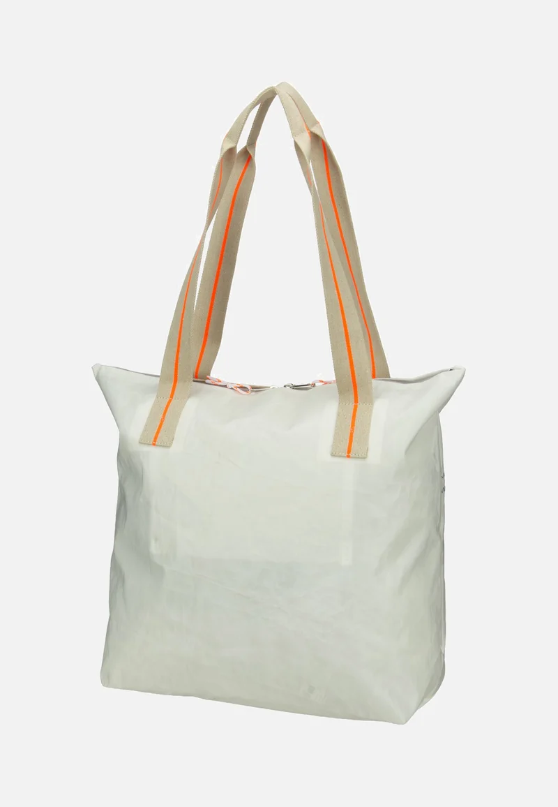 Welle Weiss/Sand/Zahl Orange - Shopper