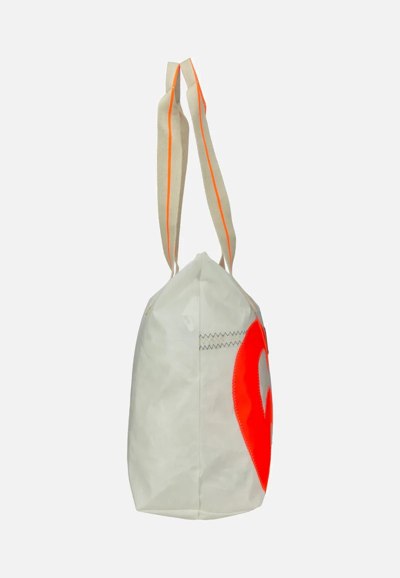 Welle Weiss/Sand/Zahl Orange - Shopper