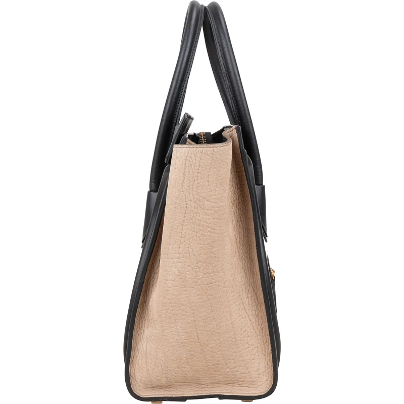 Céline Grained Tricolor Leather Luggage Handbag